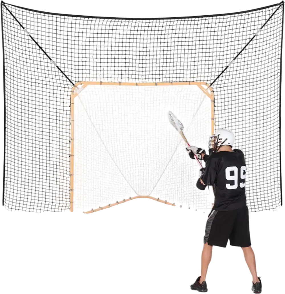 VEVOR Hockey and Lacrosse Goal Backstop, 12x9 ft Lacrosse Net with Extended Coverage, Quick Easy Setup Complete Accessories Training Net, Backyard Lacrosse Equipment, for Youth Adult (NET ONLY)