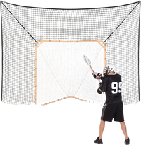 VEVOR Hockey and Lacrosse Goal Backstop, 12x9 ft Lacrosse Net with Extended Coverage, Quick Easy Setup Complete Accessories Training Net, Backyard Lacrosse Equipment, for Youth Adult (NET ONLY)
