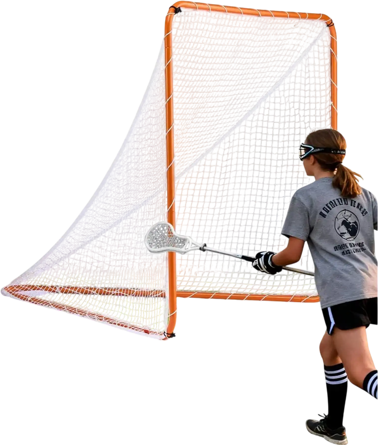 Vevor Lacrosse Goal Portable 6' x 6' Steel Frame Training Net with Carry Bag Orange New