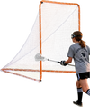 VEVOR Lacrosse Goal, 6' x 6' Lacrosse Net, Steel Frame Backyard Lacrosse Training Equipment, Portable Lacrosse Goal with Carry Bag, Quick & Easy Setup, Perfect for Youth Adult Training, Orange