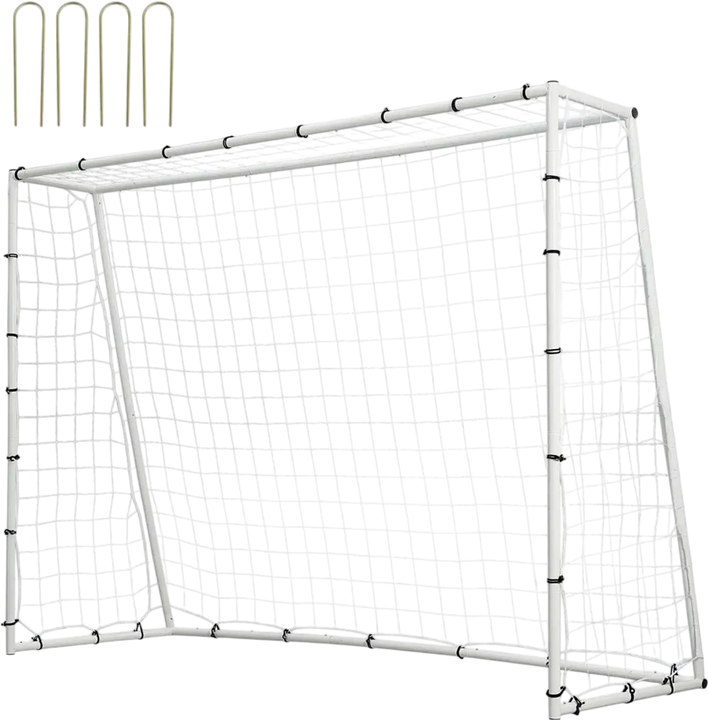VEVOR Soccer Rebound Trainer, 8x6FT Iron Soccer Training Equipment, Sports Football Rebounder Wall with Double-Sided Rebounding Net & Goal, Perfect for Backyard Practicing, Solo Training, Passing