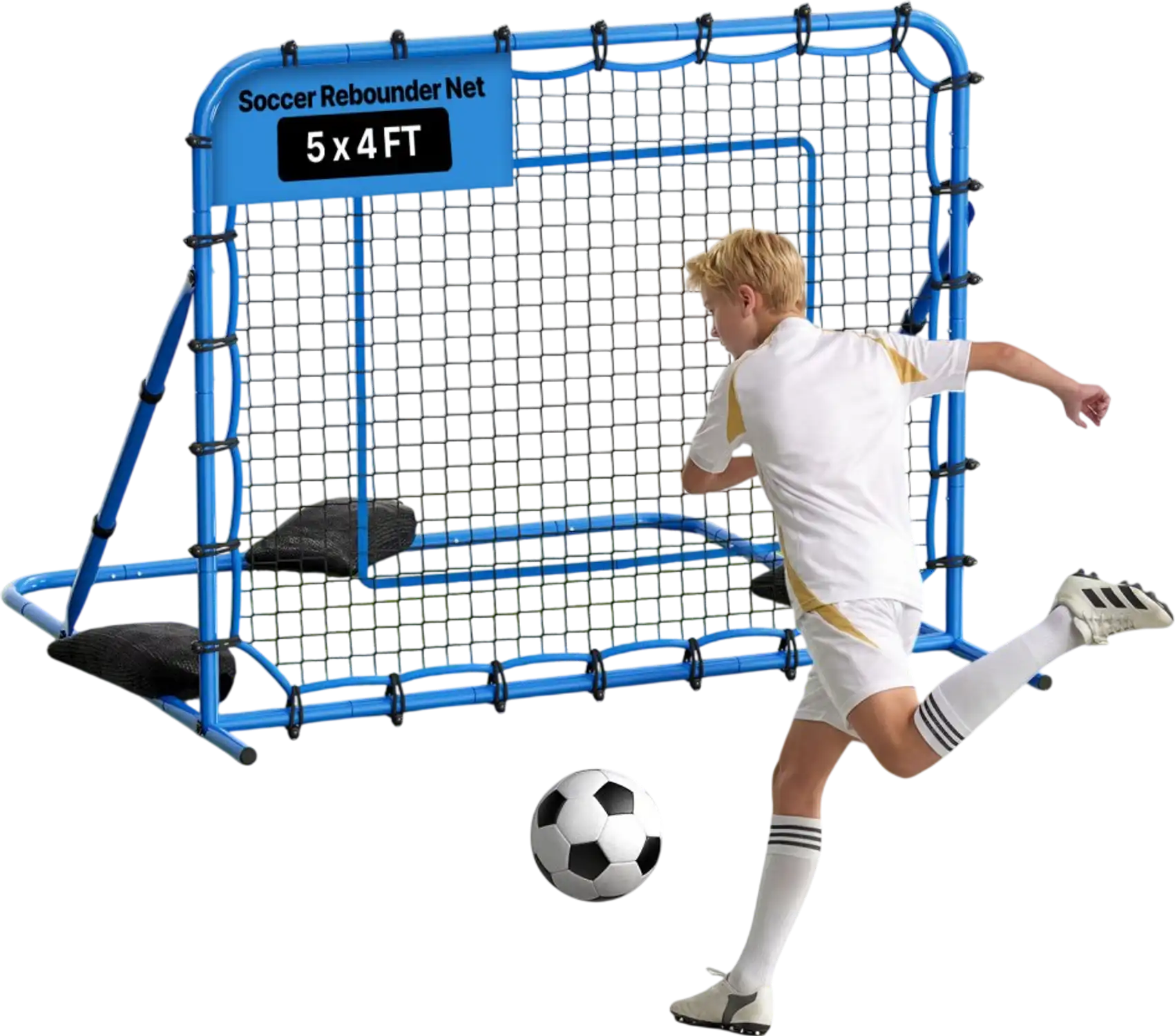 Vevor Soccer Rebounder Adjustable Angle 5' x 4' Training Net New