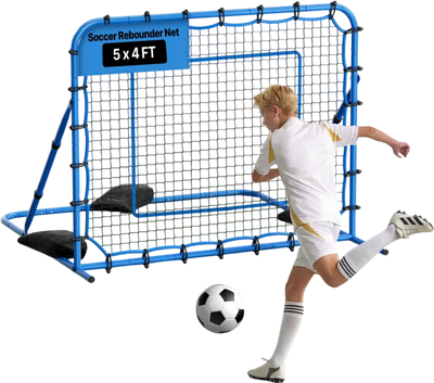 Vevor Soccer Rebounder Adjustable Angle 5' x 4' Training Net New