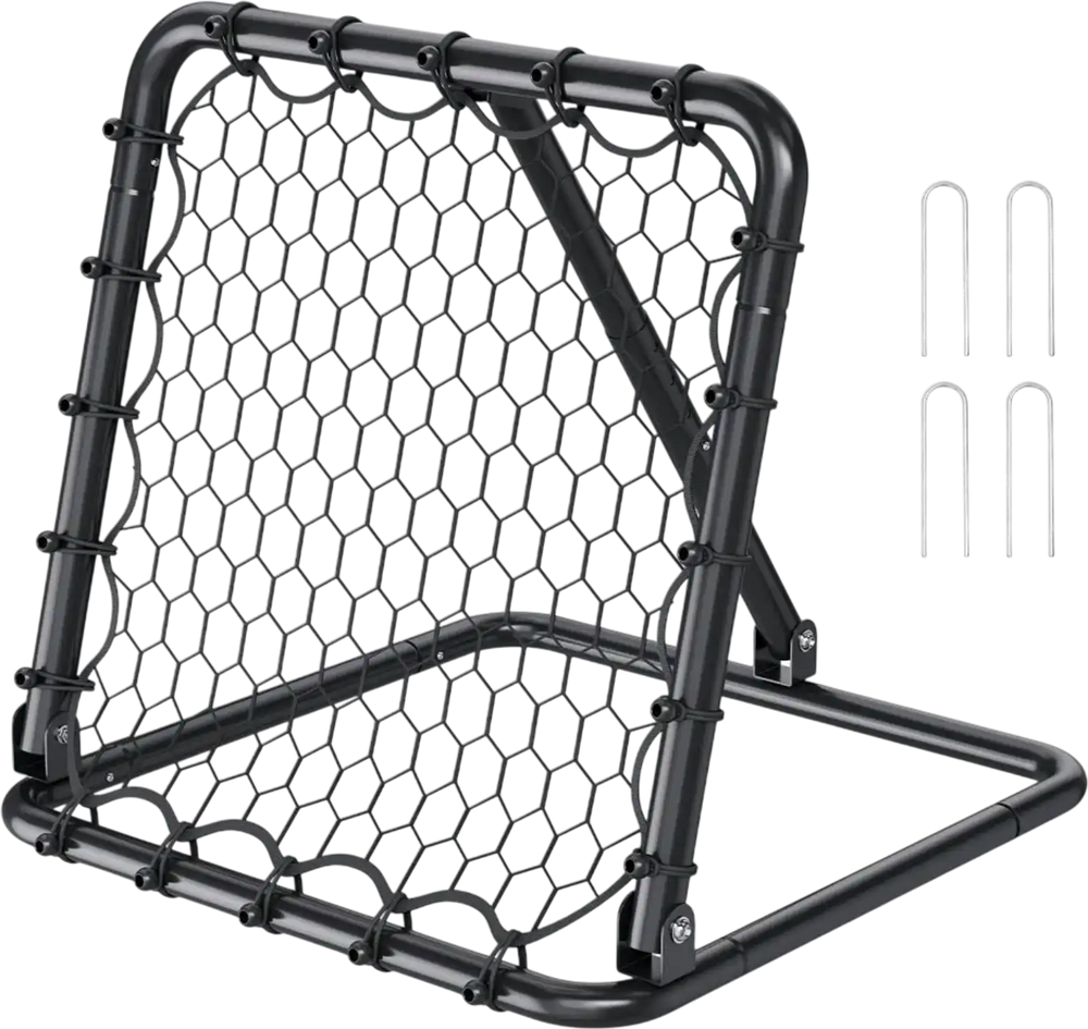 VEVOR Soccer Rebounder Rebound Net, Kick-Back 34"x34", Portable Football Training Gifts, Fully Adjustable Angles Goal Net, Aids & Equipment for Kids Teens & All Ages, Easy Set Up & Perfect Storage