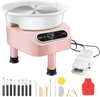 VEVOR Pottery Wheel, 11 inch Pottery Forming Machine, Direct Drive Ceramic Wheel with 3 Support Legs for DIY Art Craft, 450W Electric Wheel for Pottery with Foot Pedal and LCD Touch Screen, Pink