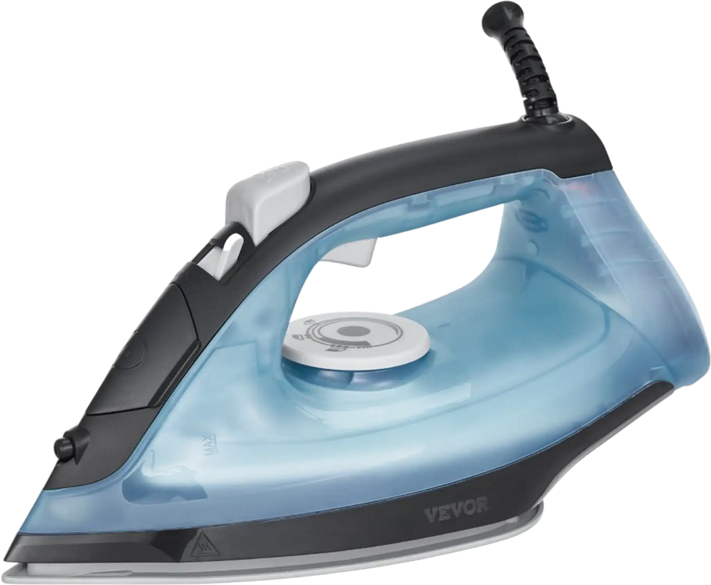 VEVOR Steam Iron, 1700W Iron for Clothes, Aluminum Alloy + PTFE Soleplate, Auto Shut-Off, Self-Cleaning, Four Temperature Settings, Quick Heating, Anti-Drip, Clothing Iron for Home Ironing Clothes