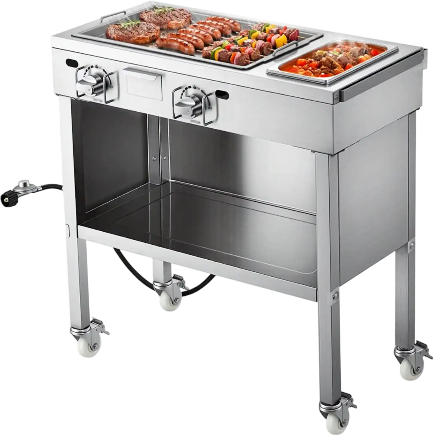 Vevor Griddle Outdoor Propane Gas Cart with 2 Burners New
