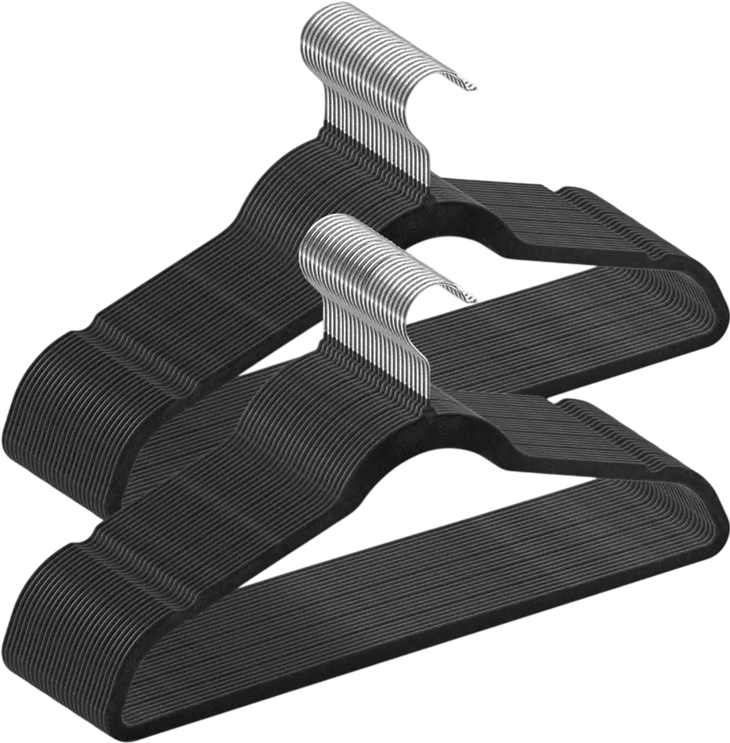 Vevor Hangers Black Velvet 50-Pack Non-Slip Swivel Hook New