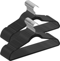 VEVOR Hangers, 11lbs Load-Bearing, 50 Pack Black Velvet Hangers with 360 Degree Swivel Hook & 0.2 in Ultra-Thin Design, Non-Slip Space Saving Hangers, Fit for Silk Garments, Coats, Sweaters & Straps