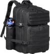 Tactical Backpack, 45L Military Tactical Backpack with Molle Design & 3 Compartments, Army Assault Pack Bag for Men and Women, Range Gear Backpack for Outdoor Adventure, Hiking, Hunting, Black