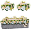 VEVOR Flower Ball Arrangement Bouquet 10 PCS, 9.5-Inch Diameter Artificial Flower Balls Wedding Table Centerpieces, Rose Arrangements for Wedding Centerpiece Home Decoration, Champagne & White Roses