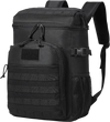 Cooler Bag, 25L Insulated Lunch Bag with Molle Design and Multi-pocket, 600D Cooler Lunch Box with Removable Storage Bags, Soft Cooler for Office, Picnic, Hiking, Beach or Beverage, Black