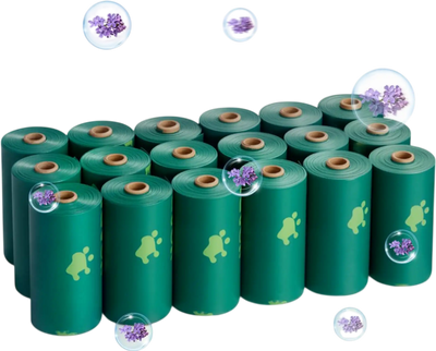 VEVOR Dog Poop Bags, 270 Counts 13 x 9 in, Sturdy & Thick Pet Waste Bags, Biodegradable HDPE Waste Bag Refill Rolls, Lavender Scented, Leak-Proof Trash Bag for Doggie Cat Pet, Dispenser Not Included