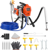 VEVOR Stand Airless Paint Sprayer, 1500W, 3300PSI High Pressure Airless Sprayer, Cleaning Brush, Hose, Extension Rod, Nozzles, Electric Spray Paint Machine for Large Apartments, Factory Buildings