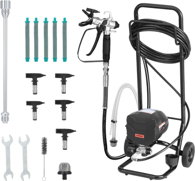 Vevor Stand Airless Paint Sprayer 3000 PSI 650W with Wheeled Cart and Accessories New