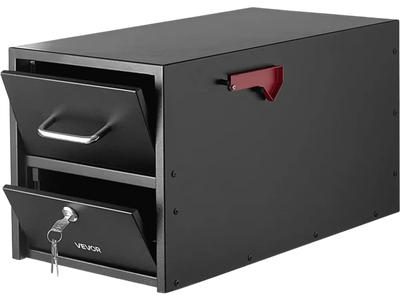 VEVOR Post Mount Mailbox, Anti-Pry & Anti-Theft Mailboxes for Outside, Heavy Duty Lockable Mail Box with Magnetic Door, Weather-Resistant Metal Post Box for House Outside 21.06 x 10.63 x 11.22 in