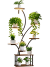 VEVOR Plant Stand Indoor with Grow Lights, 62 in Tall 8-Tier Lighted Plant Shelf, Metal Corner Plants Holder, 3 Timer & 10 Brightness, Tree-Shaped Flower Display Rack for Living Room Balcony Decor