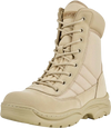 VEVOR Men's Military Tactical Boots, 8 inch Combat Hiking Work Boots, Lightweight & Breathable Side Zipper Motorcycle Interceptor Trooper Boot, for Outdoor Security, US Size 9 Sand-colored