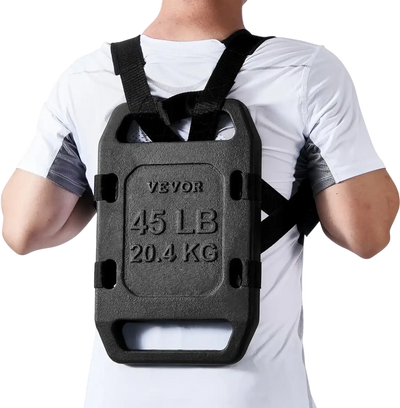 VEVOR Cast Iron Ruck Weights,  45LB Single Ruck Plate, Weighted Weights for Rucking, Solid Ruck Plate Weight for Rucking, Swings, Squat, Strength Training, Weightlifting, Fitness Workout