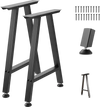 VEVOR Table Legs, 29.1" H x 21.7" W Trapezoid Steel Furniture Legs, Modular Design, Easy Assembly, 2204 lbs Max Load Heavy Duty, Ideal for Home Office Desk, Coffee Dinner Bar Tables,Set of 2, Black
