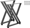 VEVOR Table Legs, 29.1" H x 24" W Steel Furniture Legs, 2204 lbs Max Load Heavy Duty, Easy Installation, Sturdy & Stable for Home Office Desk DIY, Coffee Dinner Bar Tables, Workbench,Set of 2, Black