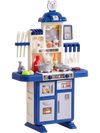 VEVOR Kids Kitchen Playset, Toddler Kitchen with Cooking Stove with Steam, Sounds and Lights, Play Kitchen Set with 48 PCS Cooking Accessory Set for Toddlers, Preschoolers, Children Ages 3-5, Blue