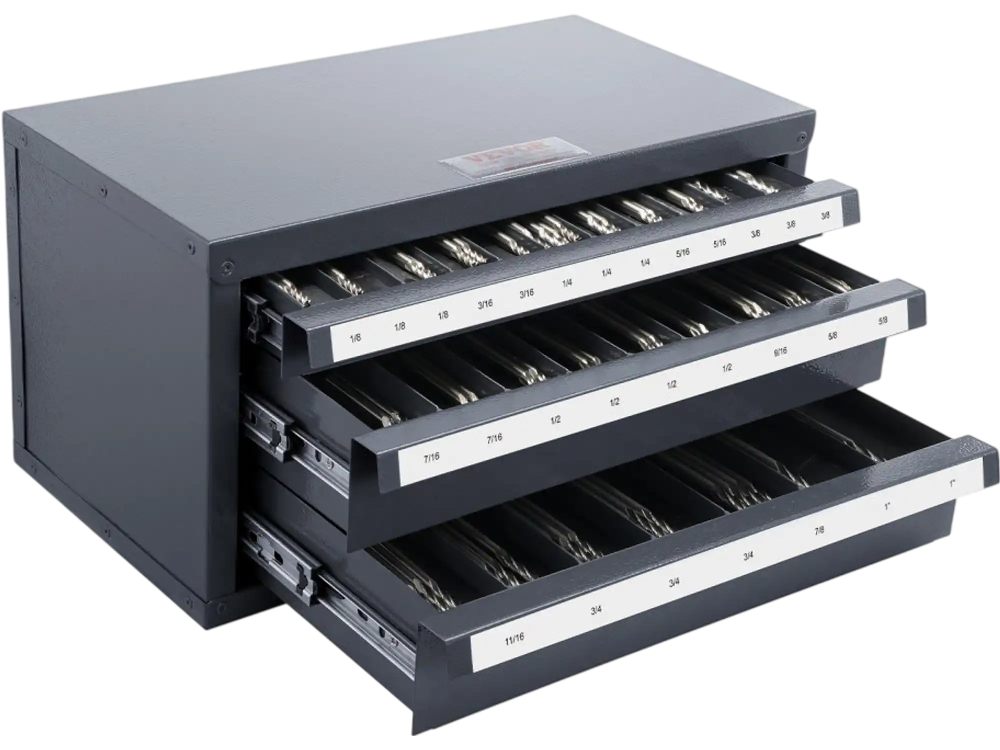 Vevor End Mill Dispenser Cabinet 3-Drawer 29-Compartment Stackable Organizer for 1/8