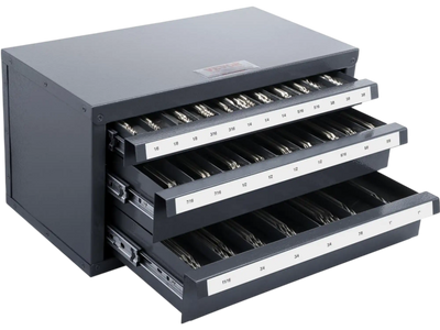 VEVOR Three-Drawer Steel Cabinet for End Mill Organization, Accommodates 1/8