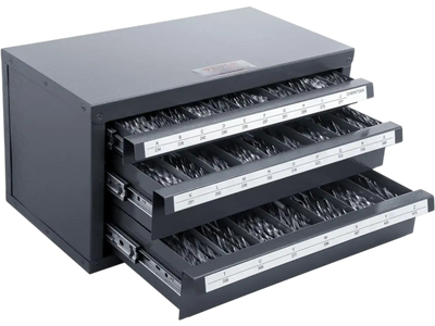 VEVOR Drill Bit Dispenser Cabinet, Three-Drawer Drill Bit Organizer Cabinet for A to Z, Steel Drill Dispenser Organizer Cabinet with Labels, Stackable Drill Dispenser for Drill Bit Storage