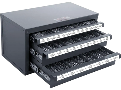 VEVOR Drill Bit Dispenser Cabinet, Three-Drawer Drill Bit Organizer Cabinet for 1/16