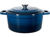 VEVOR Enameled Cast Iron Dutch Oven, 6 Quart Pot with Lid and Dual Handles, Heavy-Duty Durable Cookware Pan, Oven Induction Compatible up to 500℉, for Braising, Stews, Roasting, Bread Baking, Blue