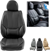 VEVOR Seat Covers, Universal Car Seat Covers Front Seats, 6pcs Faux Leather Seat Cover, Full Enclosed Design, Detachable Headrest and Airbag Compatible, for Most Cars SUVs and Trucks Black
