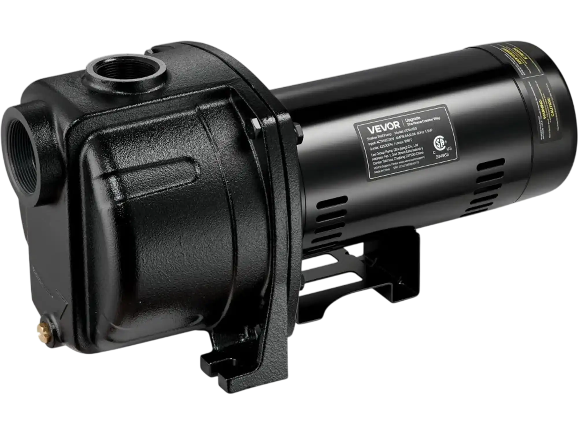 Vevor Shallow Well Jet Pump 1.5 HP 4250 GPH Cast Iron Dual Voltage New