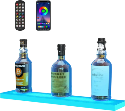 VEVOR LED Lighted Liquor Bottle Display Bar Shelf RF & App Control 24