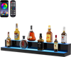 VEVOR LED Lighted Liquor Bottle Display, 2 Tiers 40 Inch Commercial Illuminated Home Bar Shelf, 2 Steps Whiskey Rack Stand, Acrylic Drink Shelves with RF Remote & App Control, and Multicolor lighting
