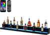 VEVOR LED Lighted Liquor Bottle Display, 2 Tiers 60 Inch Commercial Illuminated Home Bar Shelf, 2 Steps Whiskey Rack Stand, Acrylic Drink Shelves with RF Remote & App Control, and Multicolor lighting