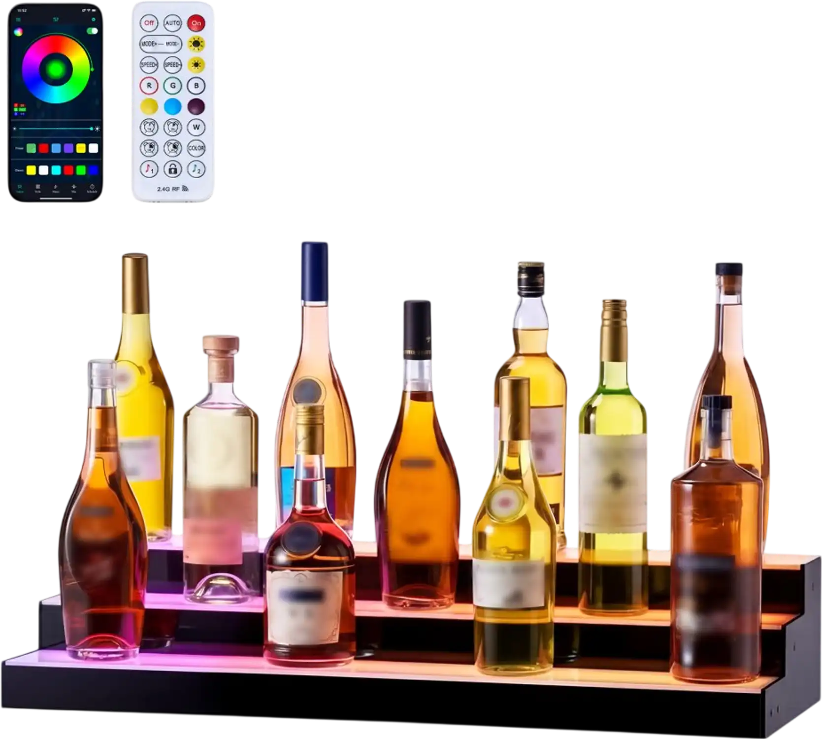 Vevor Liquor Bottle Display Shelf 3-Tier 30