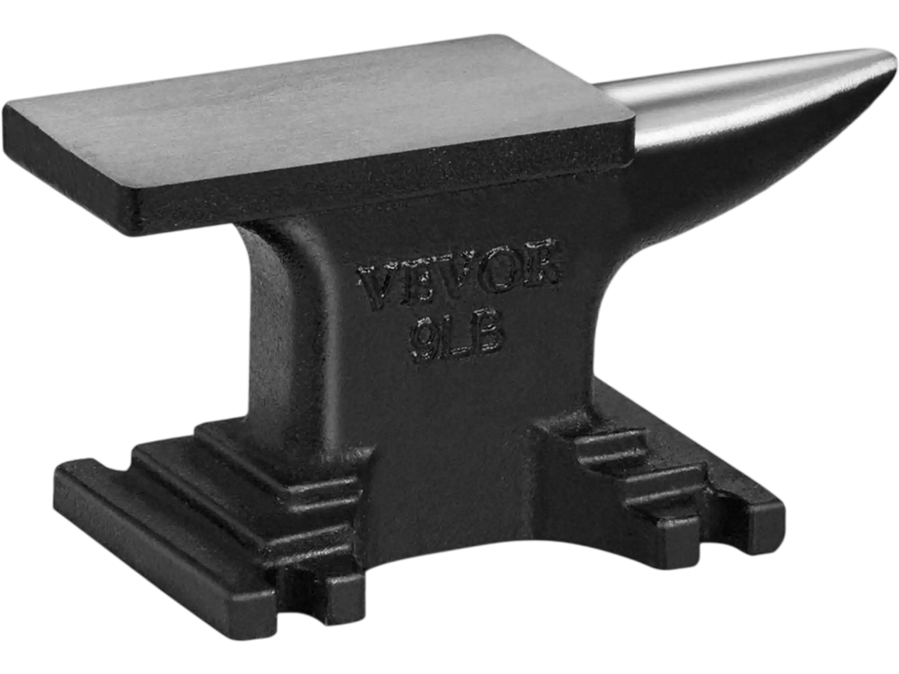 VEVOR Single Horn Anvil, High Hardness Rugged Round Horn Anvil Blacksmith,8.8Lbs Cast Steel Anvil,Compact Design and Stable Base, Forge Tools and Equipment, Metalsmith Tool for Bending and Shaping
