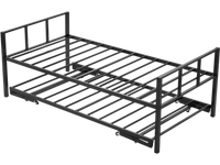 VEVOR Twin Size Daybed Frame, Day Bed with Trundle, Heavy Duty Metal Platform Bed Frame, Twin Daybed with Metal Slats Support for Living Room, Bedroom, Guest Room, Easy Assembly, Black