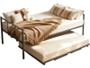 VEVOR Twin Daybed with Pop Up Trundle Metal Twin Daybed Frame Rectangular, for Living Room Bedroom Guest Room, Space Saving, Heavy-Duty Metal Sofa Bed Support, 2 Lockable Casters, Easy Assembly, Black