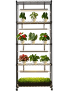 VEVOR Plant Shelf with Grow Light, 5-Tier Indoor Plant Stand, 71 in Tall Plants Display Rack with Wheels & 4/9/14H Timer, 80W T5 LED Full Spectrum Grow Lights, Flower Pot Holder for Seed Starting