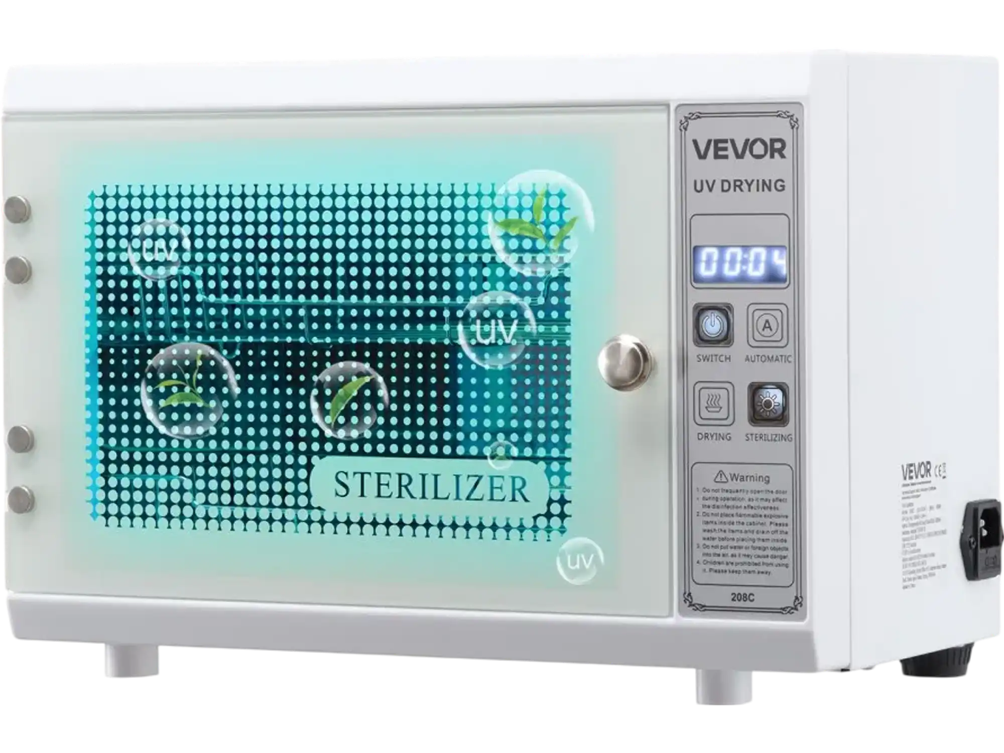 Vevor UV Sterilizer Nail Tool Cleaning Machine 12L 3-in-1 White New