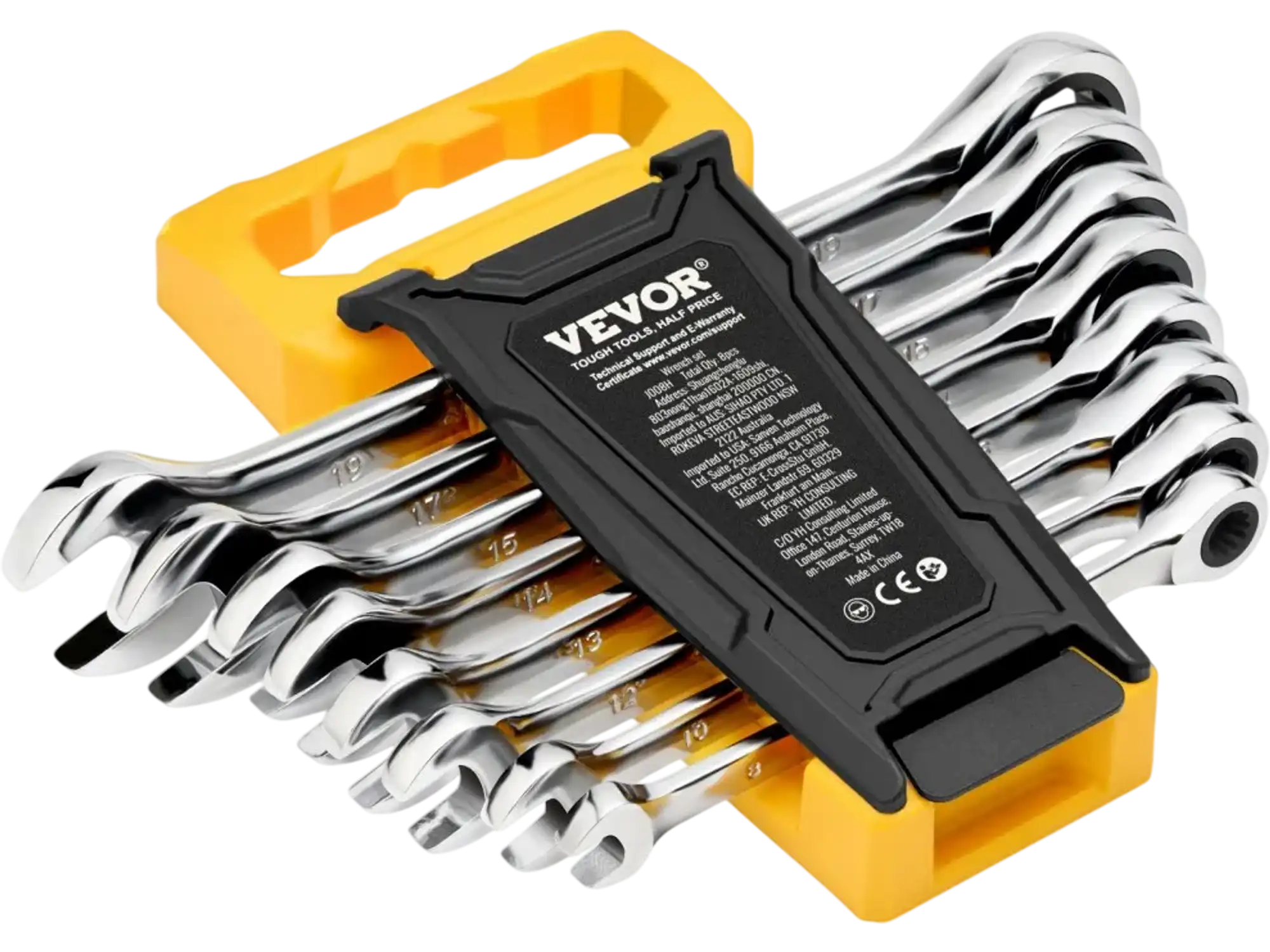 Vevor Combination Wrench Set 8-Piece Metric 8-19 mm with Organizer Rack New
