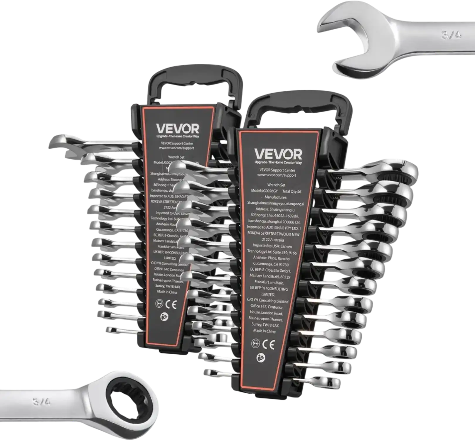 Vevor Ratcheting Wrench Set 26-Piece SAE and Metric Combination Wrench Set New