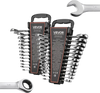 VEVOR Combination Wrench Set, 26-Piece SAE and Metric, 72 Teeth, Cr-V Steel Ratcheting Wrench Set, with Rack Organizer, Open End, Clear Size Labels, for General Household, Automotive Repairs, Silver