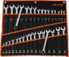 VEVOR Combination Wrench Set, 32-Piece SAE and Metric, 12-Point Box End and 15° Angled Open End Combination Wrenches with Roll Up Pouch, Carbon Steel, for General Household and Automotive Repairs