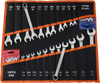 VEVOR Combination Wrench Set, 42-Piece SAE and Metric, 12-Point Box End and 15° Angled Open End Combination Wrenches with Roll Up Pouch, Carbon Steel, for General Household and Automotive Repairs