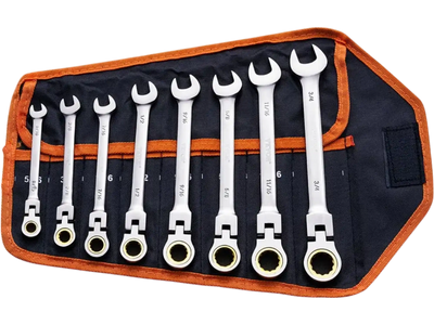 Vevor Ratcheting Wrench Set Flex-Head 8-Piece SAE 5/16