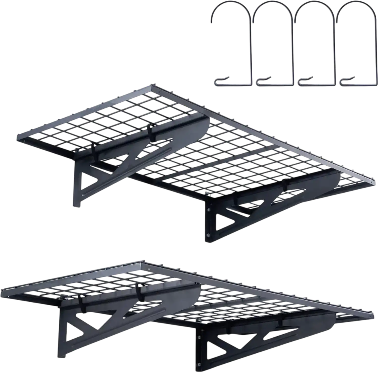 Vevor Garage Shelving Wall Mounted 2-Pack 4' x 2' Heavy Duty Storage Shelves New