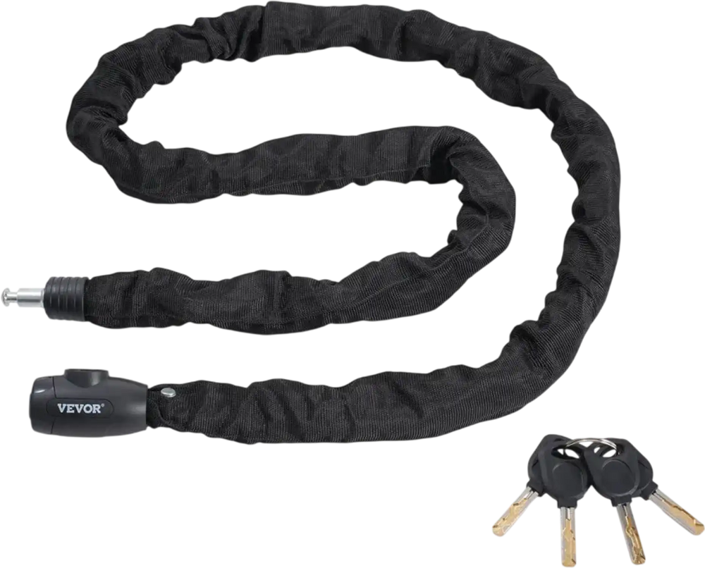 VEVOR Bike Chain Lock, 5.91 Ft Combination Bicycle Chain Lock with 4 Keys, Heavy Duty Anti-Theft High Security Bike Locks, Perfect for Bike, Motorcycle, Scooter, Bicycle, Door, Fence or Gate, 10mm